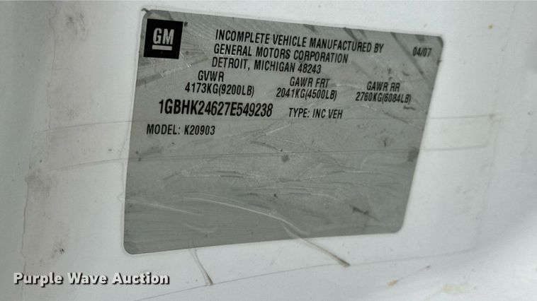 image for item DW3425 2007 Chevrolet Silverado 2500HD utility bed pickup truck