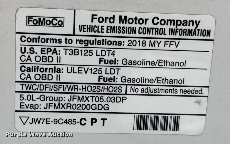 image for item DW3426 2018 Ford F150 SuperCab pickup truck