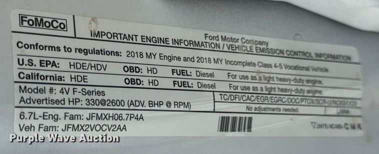 image for item DW3432 2018 Ford F450 Super Duty flatbed truck