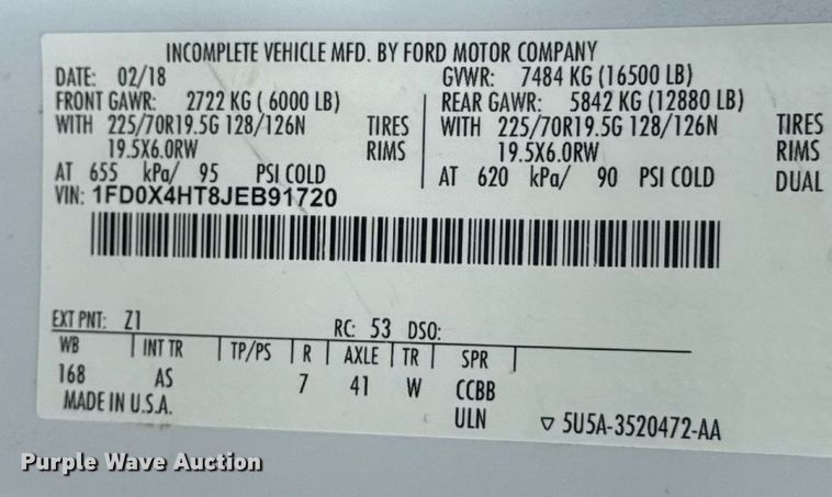 image for item DW3432 2018 Ford F450 Super Duty flatbed truck