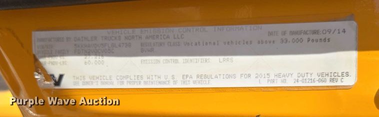 image for item DY0394 2015 Western Star 4700SF dump truck