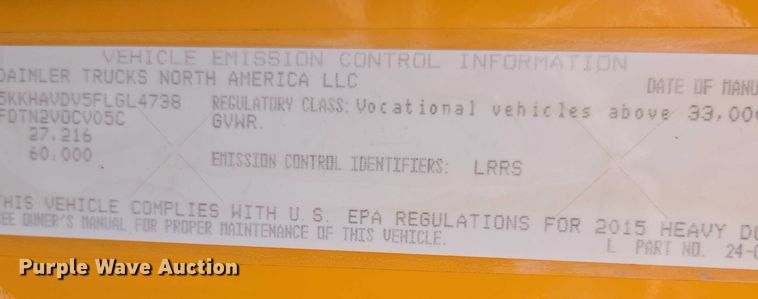 image for item DY0394 2015 Western Star 4700SF dump truck