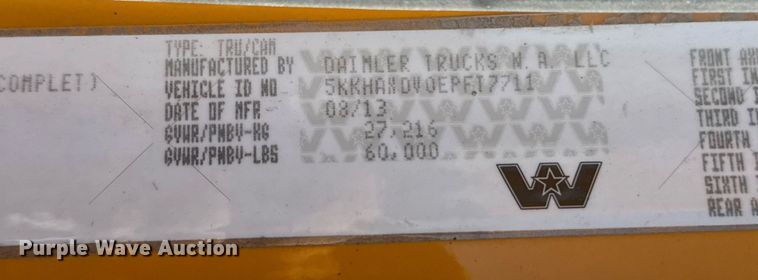 image for item DY0397 2014 Western Star 4700SB dump truck