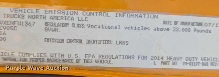 image for item DY0398 2014 Freightliner 114SD dump truck