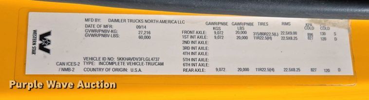 image for item DY0401 2015 Western Star 4700SF dump truck