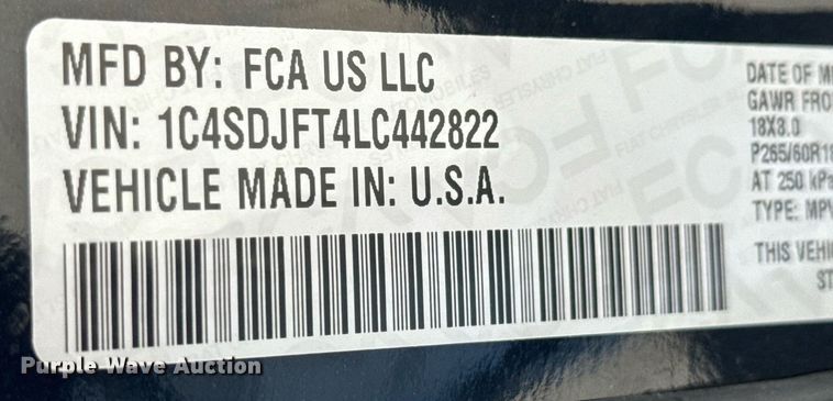 image for item DY0416 2020 Dodge Durango SUV