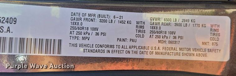 image for item DY0419 2021 Dodge Durango SUV