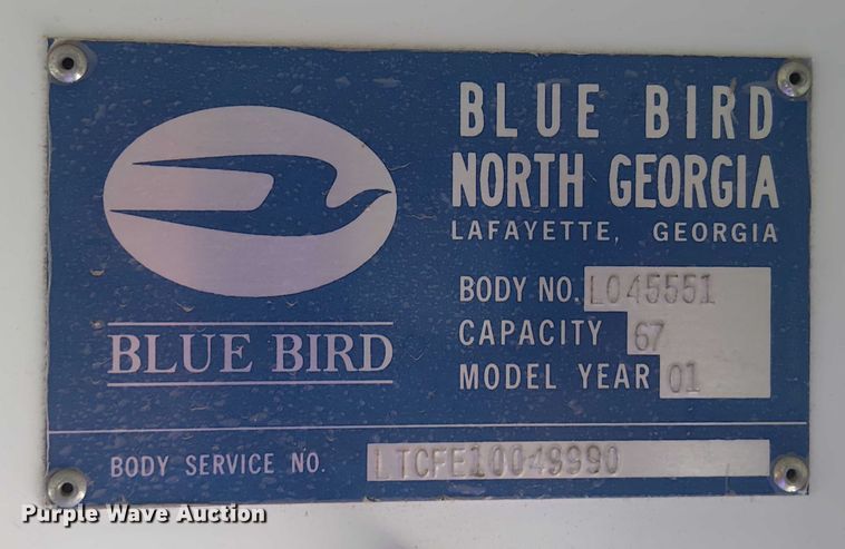 image for item DY0455 2001 Blue Bird TC2000 school bus