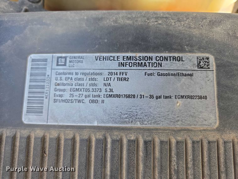 image for item DY0992 2014 Chevrolet Tahoe Police SUV