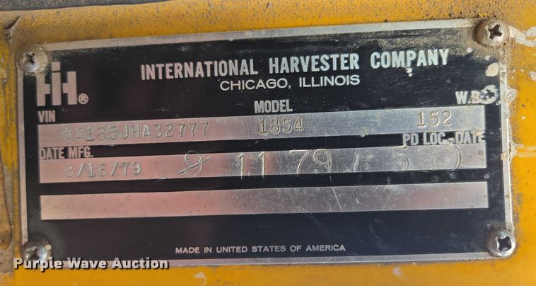 image for item DY0993 1979 International 1854 dump truck