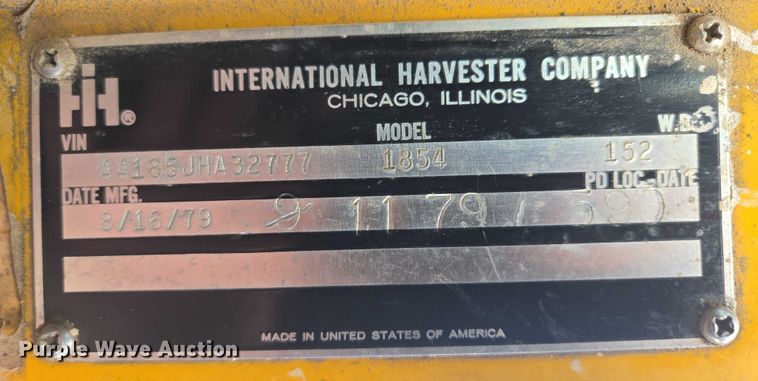 image for item DY0993 1979 International 1854 dump truck