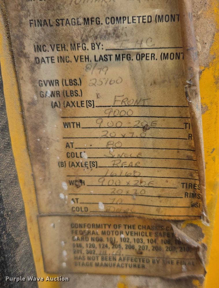 image for item DY0993 1979 International 1854 dump truck