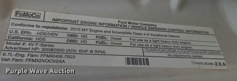 image for item DY1083 2015 Ford F450 Crew Cab utility / service truck