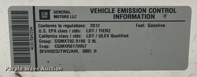 image for item DZ8776 2012 GMC Canyon pickup truck