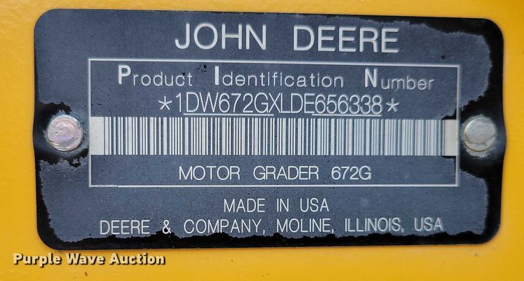 image for item EA2513 2014 John Deere 672G motor grader