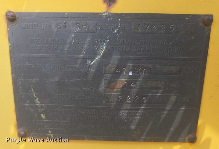 image for item EB0974 1965 Euclid TS-14 scraper