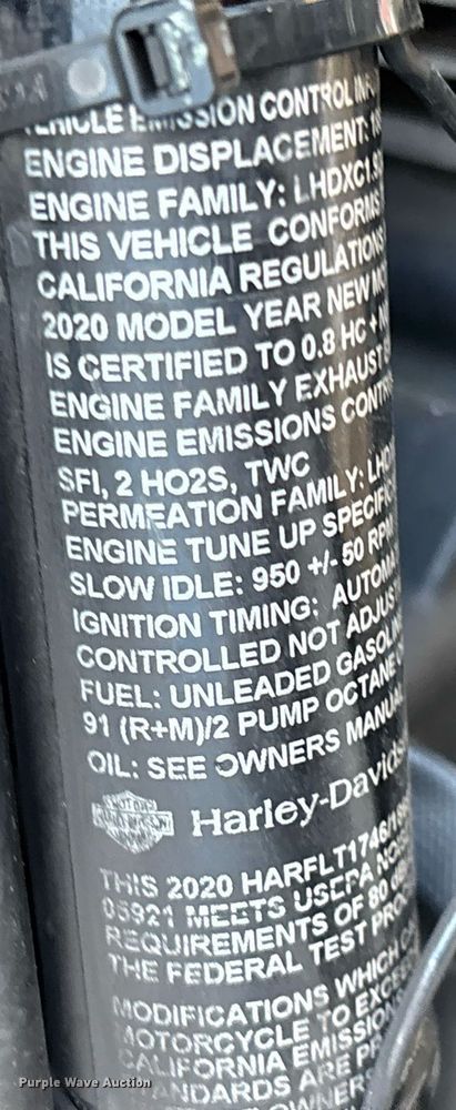 image for item EC1091 2020 Harley-Davidson Police Electra Glide motorcycle