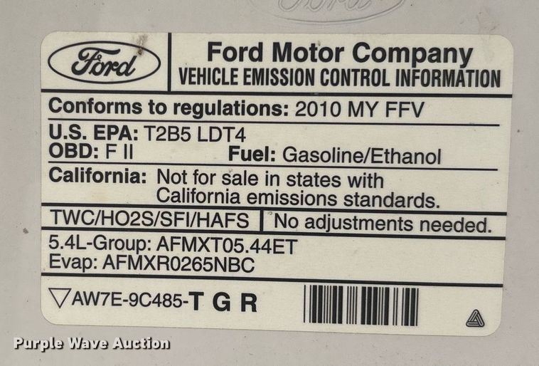 image for item EC3450 2010 Ford F150 SuperCrew pickup truck