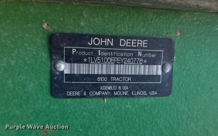 image for item ED1474 2014 John Deere 5100E MFWD tractor