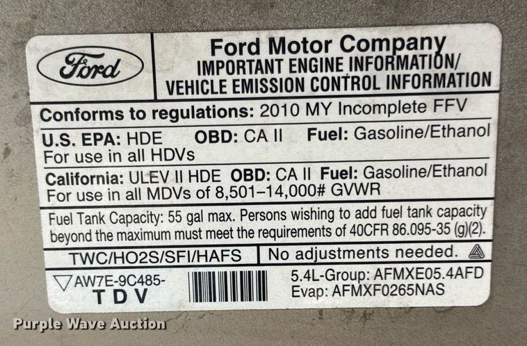 image for item ED4401 2010 Rockport Ford E350 box truck
