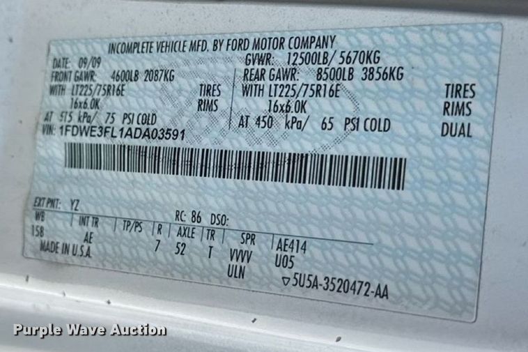 image for item ED4401 2010 Rockport Ford E350 box truck