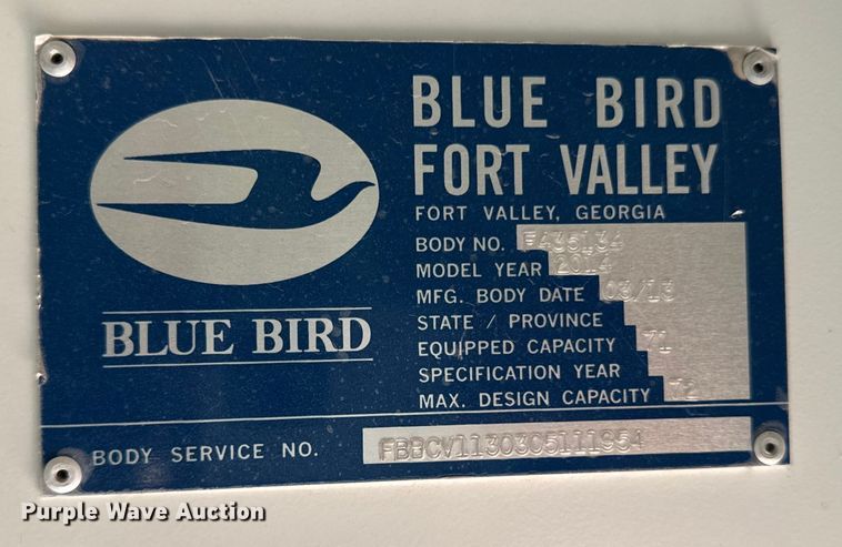 image for item ED4426 2014 Blue Bird Vision school bus