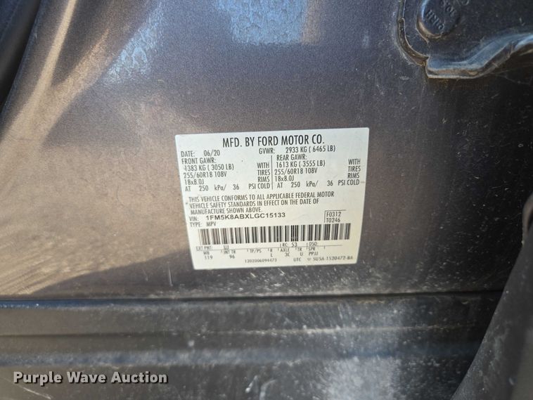 image for item EF1725 2020 Ford Explorer Police Interceptor SUV