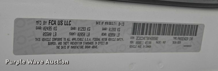 image for item EF1934 2019 Dodge Charger Police 