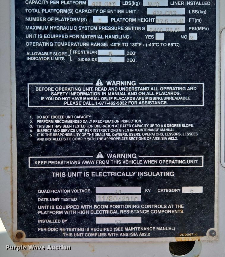 image for item EF1947 2011 Ford F550 Super Duty bucket truck