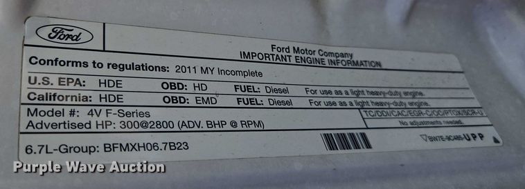 image for item EF1947 2011 Ford F550 Super Duty bucket truck