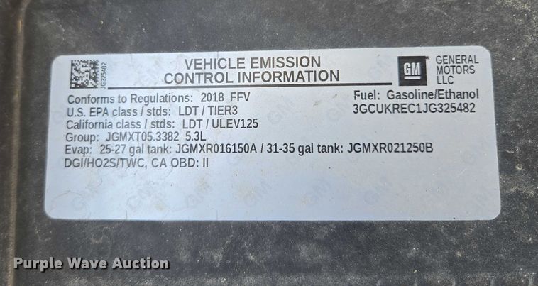 image for item EF1950 2018 Chevrolet Silverado 1500 Crew Cab pickup truck