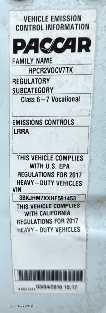 image for item EF2116 2017 Kenworth K270 street sweeper truck