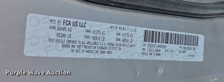 image for item EF3644 2017 Dodge Charger R/T 