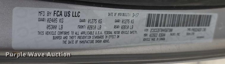 image for item EF3680 2017 Dodge Challenger R/T 