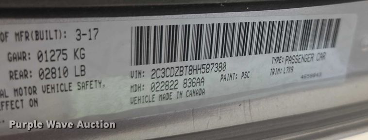 image for item EF3680 2017 Dodge Challenger R/T 