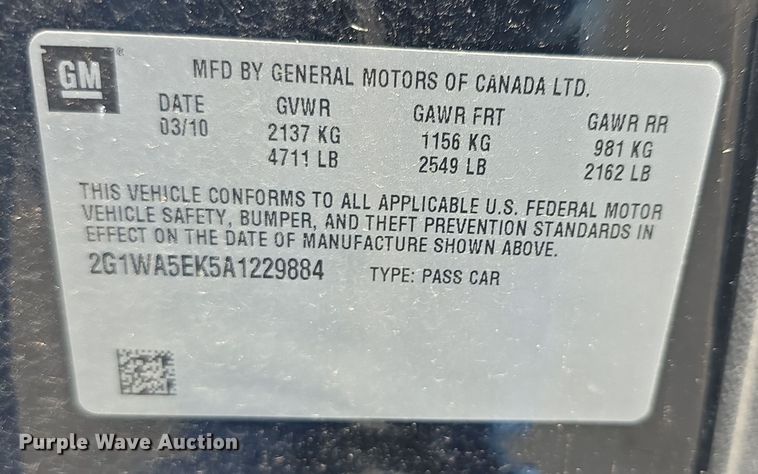 image for item EF3724 2010 Chevrolet Impala  