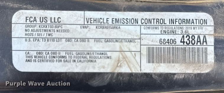 image for item EG8133 2019 Dodge Grand Caravan handicap accessible van