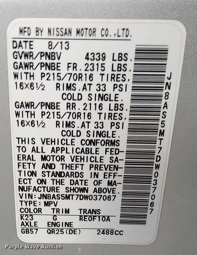 image for item EG8553 2013 Nissan Rogue SUV