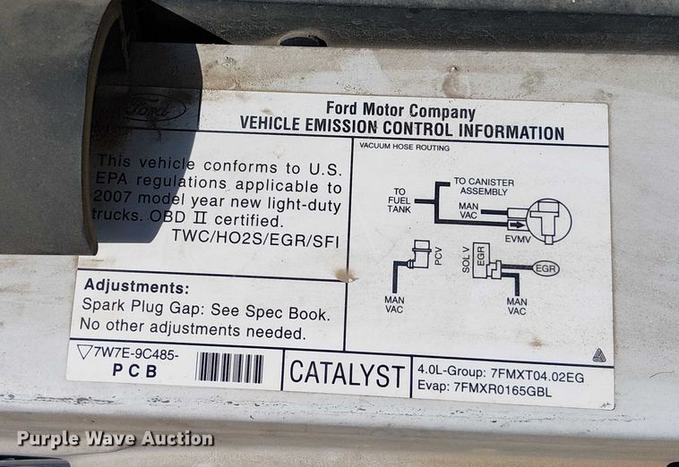 image for item EG8559 2007 Ford Ranger pickup truck