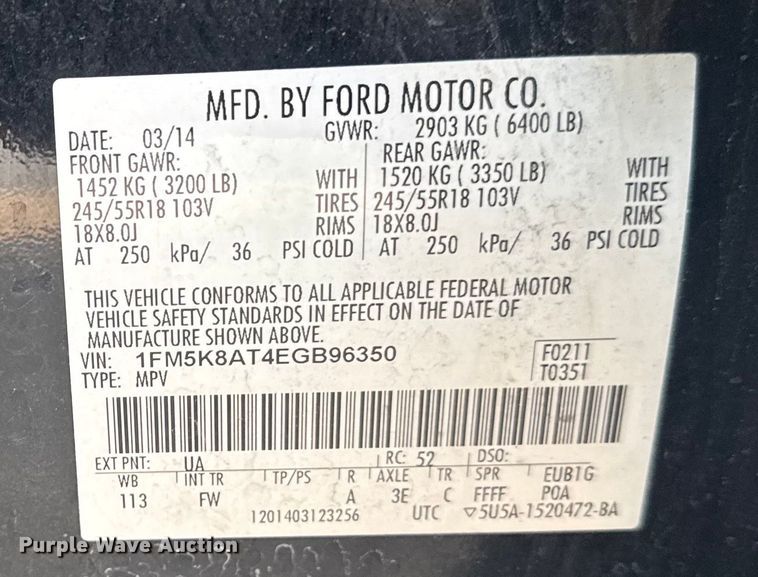 image for item EG8568 2014 Ford Explorer Police Interceptor SUV