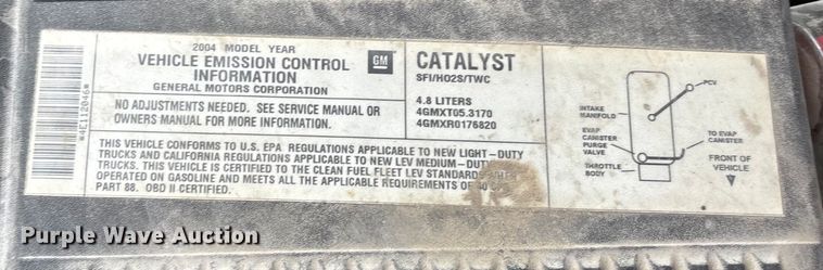 image for item EJ7632 2004 Chevrolet Silverado 1500 Ext. Cab pickup truck