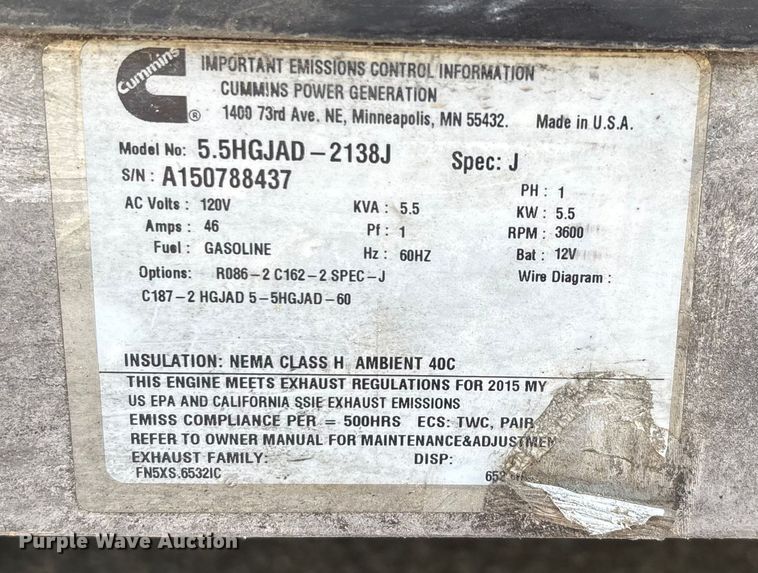 image for item EJ7637 2015 Chevrolet Express sewer inspection truck