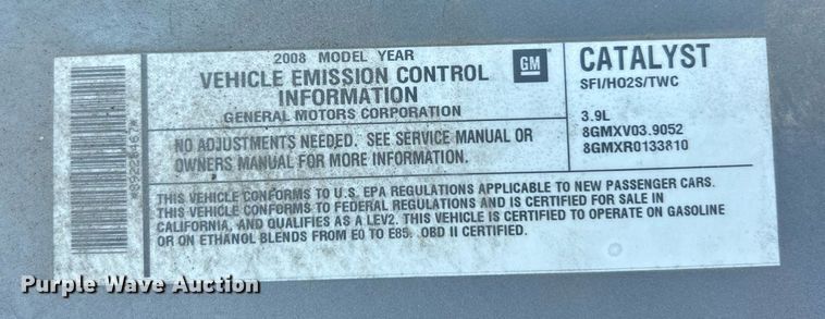 image for item EK8463 2008 Chevrolet Impala Police 