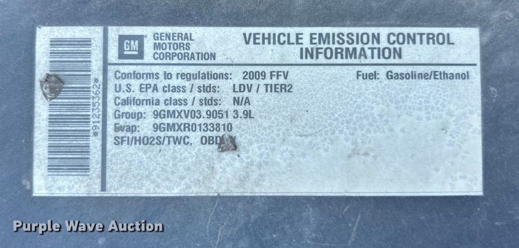 image for item EK8464 2009 Chevrolet Impala Police 