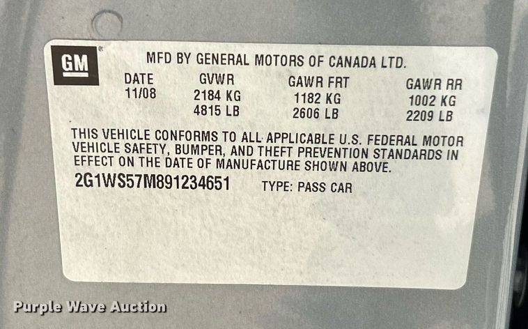 image for item EK8465 2009 Chevrolet Impala Police 