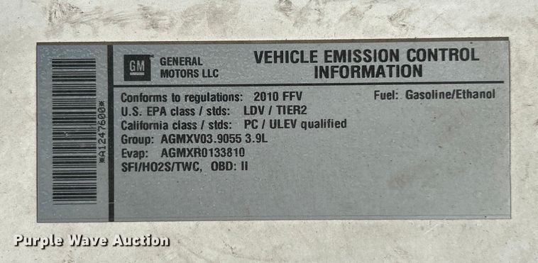 image for item EK8468 2010 Chevrolet Impala Police 