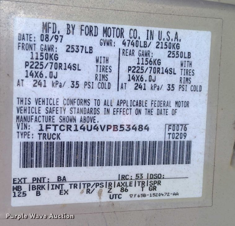 image for item EM8049 1997 Ford Ranger XLT SuperCab pickup truck