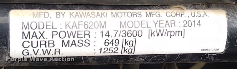 image for item EM8058 2014 Kawasaki Mule 4010 utility vehicle