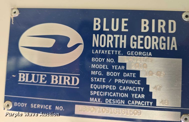 image for item EN8307 2010 Blue Bird school bus