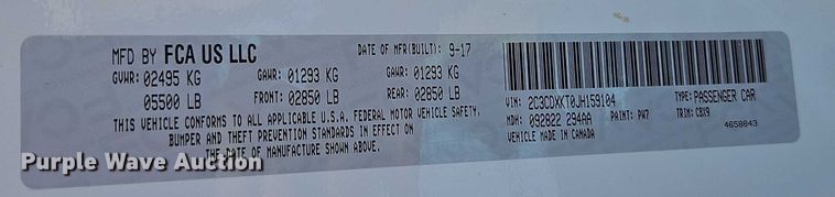 image for item EO4589 2018 Dodge Charger Police  